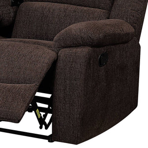 English Elm Madden Brown Chenille Motion Sofa with Drop-Down Table, Console Cup Holders & Pillow-Top Arms B2726P335405