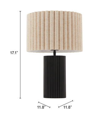 Zuo Modern Aurora Table Lamp In Beige & Black - Modern Design, High-quality Pvc & Steel For Chic Spaces Beige Pvc,Steel 56182-zuo-modern