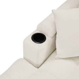 English Elm Modern U-shaped Sectional Sofa 115.7" Corner Couch with Chaise, Chenille Tufted Cushions, USB Ports and Storage Beige N719S002150A