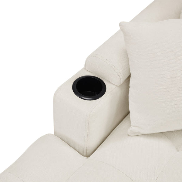 English Elm Modern U-shaped Sectional Sofa 115.7" Corner Couch with Chaise, Chenille Tufted Cushions, USB Ports and Storage Beige N719S002150A