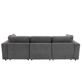 English Elm [ Video Provided] 105'' 3 Seater Sofa With Removable Back Cushions and 5 Pillows , For Living Room, Apartment, Spacious Space