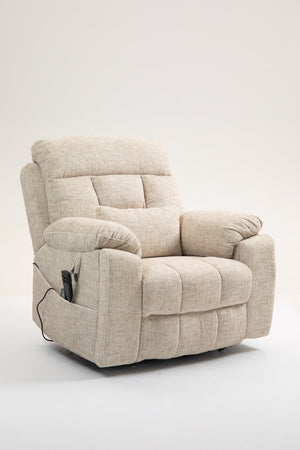 English Elm Old Oversized Electric Lift Chair With Dual Motors, Heating, Massage, And 180° Recline For Comfort W547S00053