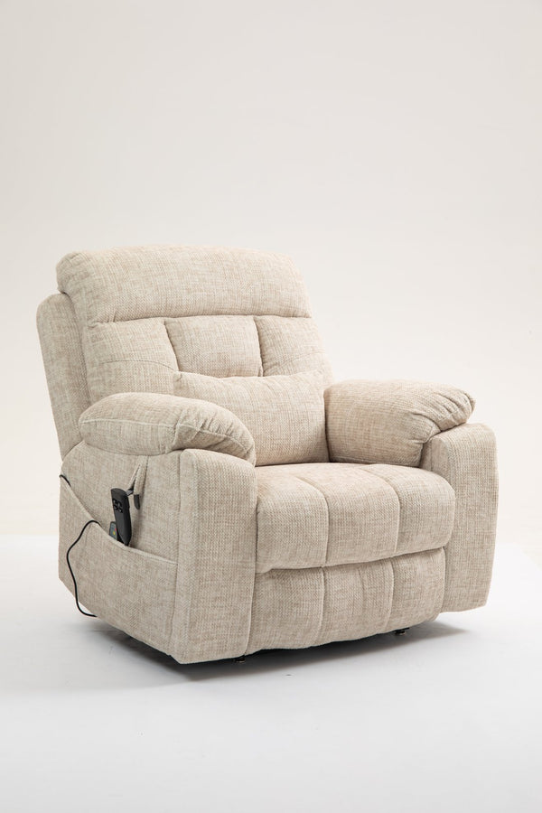 English Elm Old Oversized Electric Lift Chair With Dual Motors, Heating, Massage, And 180° Recline For Comfort W547S00053