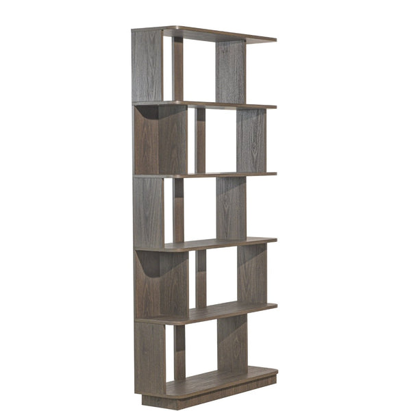 English Elm 31.5" Tall 5-tier Mdf Bookcase Slim Open Shelving Unit for Office Bedroom Living Room Dark Brown W2899P444163