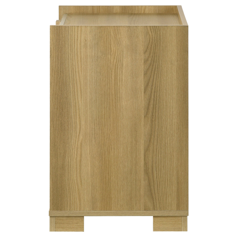 English Elm Lincoln Natural Two-Drawer Nightstand — Tidy Bedside Storage, Two-Tone Finish, Water-Resistant Surface B062P378405