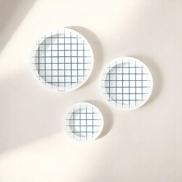 English Elm Talok Memory Board Wall Decor Set of 3 Round Grid Frames — Modern Wooden Photo Display for Home Gifts Blue B029P331448