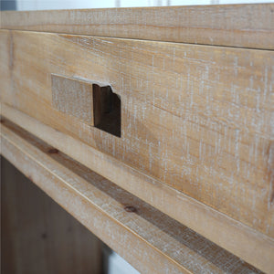 English Elm Rustic Wooden Console Table 53.6" Rustic Entryway Table with 3 Drawers Distressed Farmhouse Charm W2729P270741