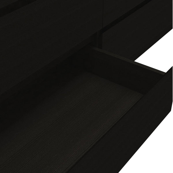 English Elm Seul Six Drawer Double Dresser Superior Top — 60.4" Wide Spacious Surface, Smooth All-Metal Rails, Sleek Design Black 36 L x 24 W x 6 H B128S00115