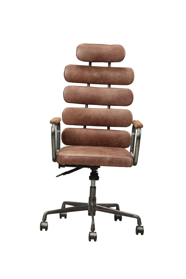 English Elm Calan High Back Top Grain Leather Executive Chair with Swivel Base for Home Office B2726P419518