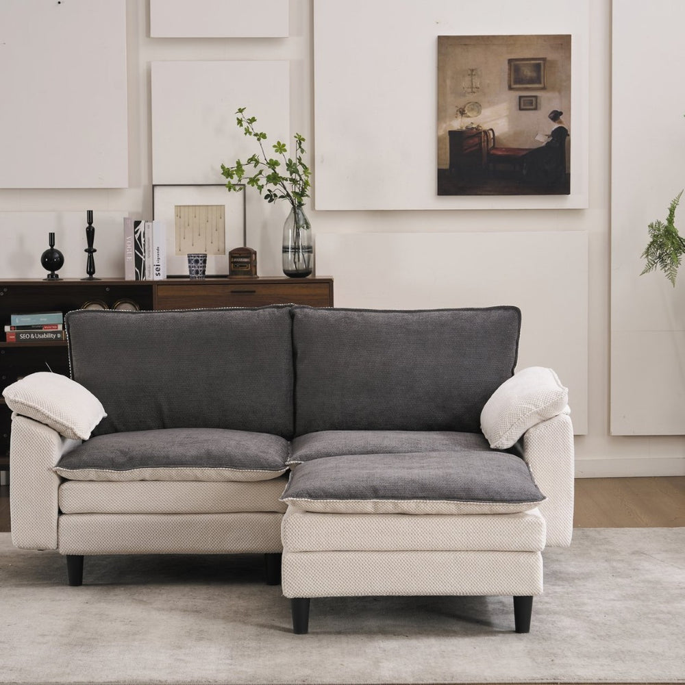 English Elm 70.87" Chenille Modular Cloud Sectional with Ottoman Deep Plush Seating for Living Rooms W5029S00001