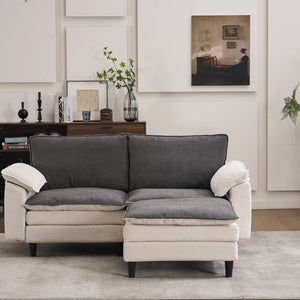 English Elm 70.87" Chenille Modular Cloud Sectional with Ottoman Deep Plush Seating for Living Rooms W5029S00001