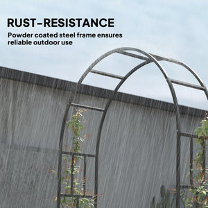 English Elm Garden Steel Arch Arbor with Powder Coated Frame for Climbing Roses and Vines T3971P422187