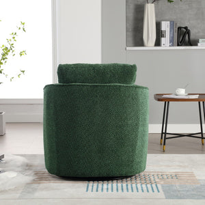 English Elm 30.3"w Boucle Barrel Swivel Chair 360 Rotation Lounge Seating for Living Room Green W3188P400933