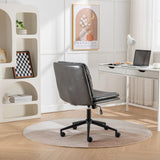 English Elm Bizerte Adjustable Swivel Criss-Cross Chair, Wide Seat/ Office Chair /Vanity Chair, Gray