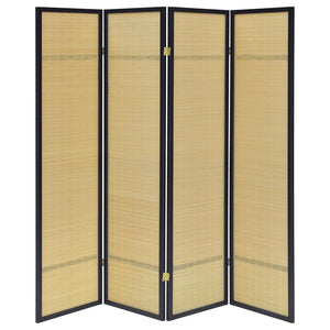 English Elm Sensei Woven Bamboo Folding Screen Fsc Pine Frame Four Panel Room Divider B062P451672