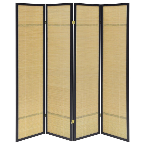 English Elm Sensei Woven Bamboo Folding Screen Fsc Pine Frame Four Panel Room Divider B062P451672