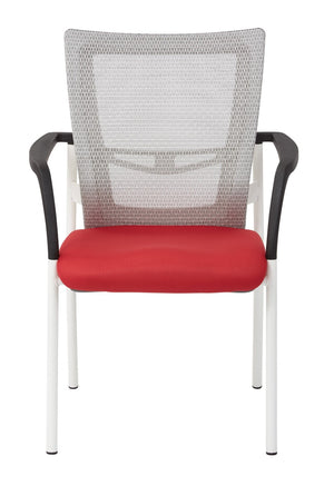 OSP Home Furnishings Progrid® Mesh Back Visitor Chair with Lumbar Support and Padded Seat for Office Red 8810W-9