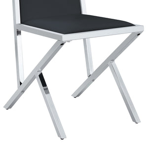 English Elm Table and Chair Set 10 Seat Tempered Glass Dining with Silver Metal Frames Black+Silver W1151S04769