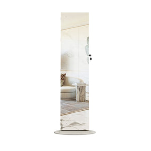 English Elm 360°swivel Jewelry Armoire with Lighted Interior Full Length Mirror Lockable White W3406P411303