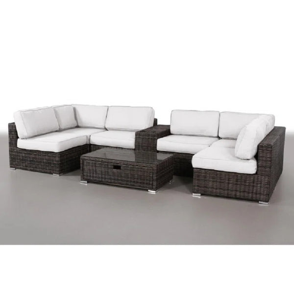 English Elm Fully Assembled 4-Piece Rattan Patio Seating Set With Cushions – Stylish Comfort For Outdoor Living B120S00156