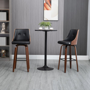 English Elm Homcom Stylish Pu Leather Swivel Bar Stools - Set Of 2 With Footrest & Tufted Back For Comfort W2225P217133