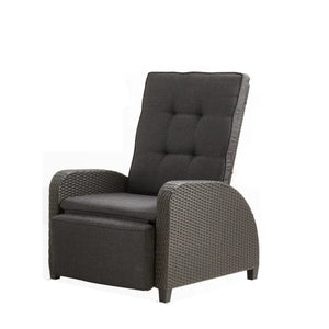 English Elm 30" Wide Reclining Patio Lounge Chair with Footrest and Weather Resistant Frame B082P455130