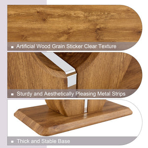 English Elm Modern modern simple luxury rectangular coffee table with sturdy base, easy-clean MDF, versatile use Wood W1151S01230