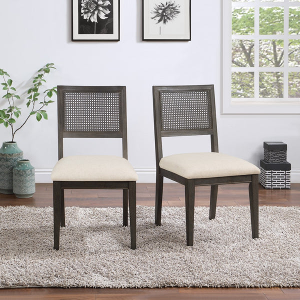 OSP Home Furnishings Lantana Cane Back Dining Chair  - Set of 2 Linen