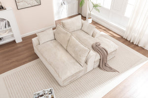 English Elm 103" Modern Modular L-Shaped Sectional Couch - Cloud-Like Comfort, No Assembly, Premium Chenille Upholstery W1170S00039