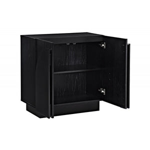 English Elm Mid-Century wooden sideboard buffet with arched doors and rounded edges, spacious storage, durable craftsmanship nurturing warmth Black 33 L x 19 W x 29 H B011P367183