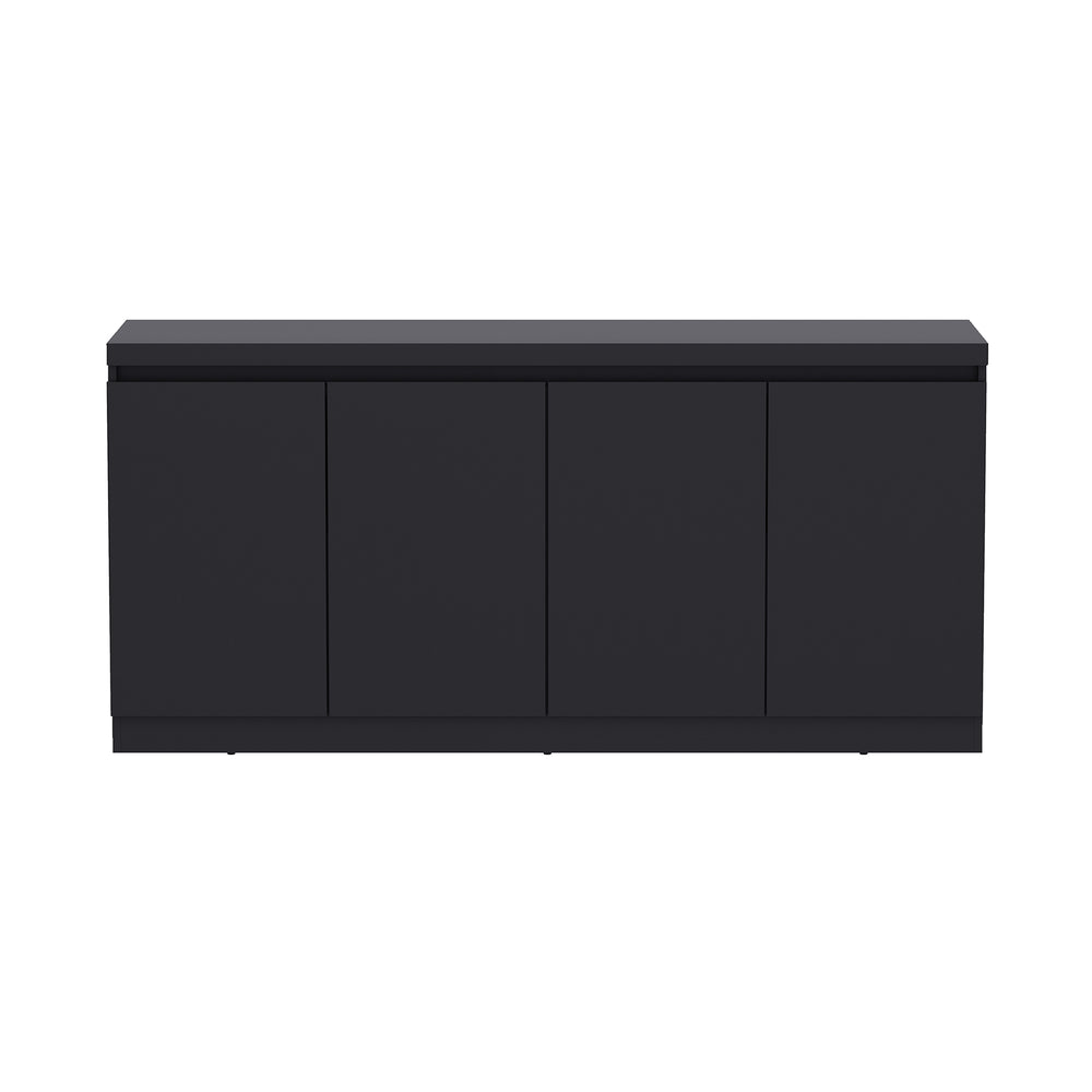 English Elm Griffin 62" Sideboard with Soft-Close Doors and Fixed Shelves for Sleek Modern Storage Solutions White+Black B365P397681