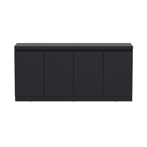 English Elm Griffin 62" Sideboard with Soft-Close Doors and Fixed Shelves for Sleek Modern Storage Solutions White+Black B365P397681