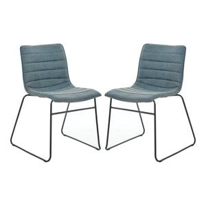 OSP Home Furnishings Halo Stacking Chair  - Set of 2 Navy