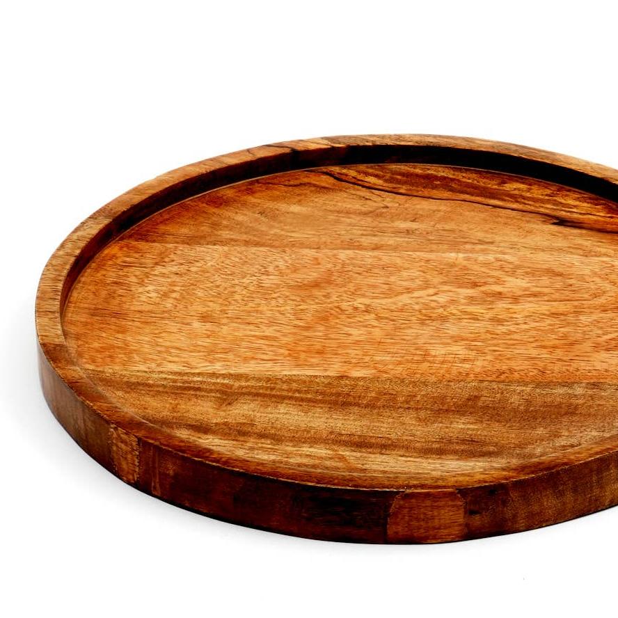 English Elm Wooden Mango Wood Cheese & Cutting Board 14x9 | Smooth Natural Finish, Generous Serving Surface, Ideal Gift B346P327332