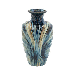 English Elm D8.7x15.5" Ceramic Floor Vase Reactive Glazed Artisan Finish for Mantel or Sideboard W2078P489201