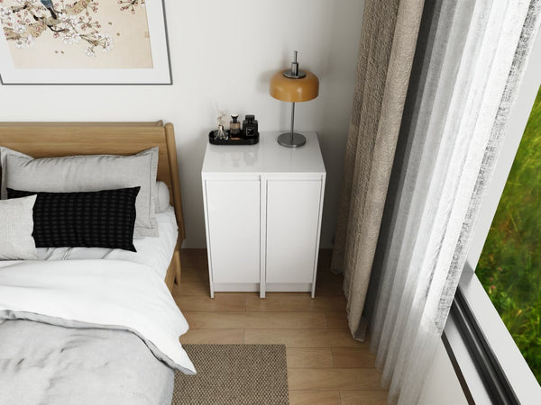 English Elm 24" Modular Plywood Storage Cabinet Glossy White Soft Close Doors for Bath or Kitchen W999S00519
