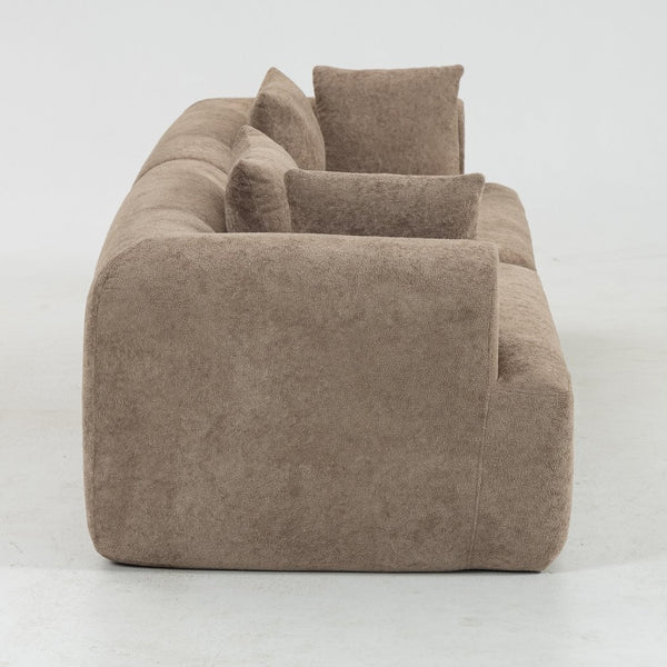 English Elm Full-foam Bouclé Modular Sectional Sofa Two Piece Cloud Silhouette Living Room Seating Brown W3326P443475