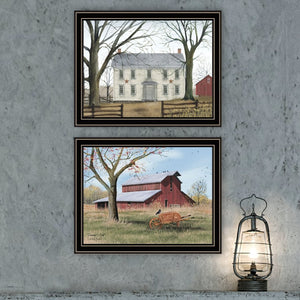 English Elm Trendy Decor 4u Billy Jacobs Farmhouse Homestead 2 Piece Black Framed Wall Art Set B067P254090