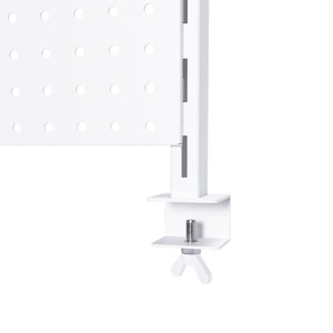English Elm Clamp-on Steel Pegboard Desk Organizer with Monitor Arm Shelf and Movable Panel W2700P346783
