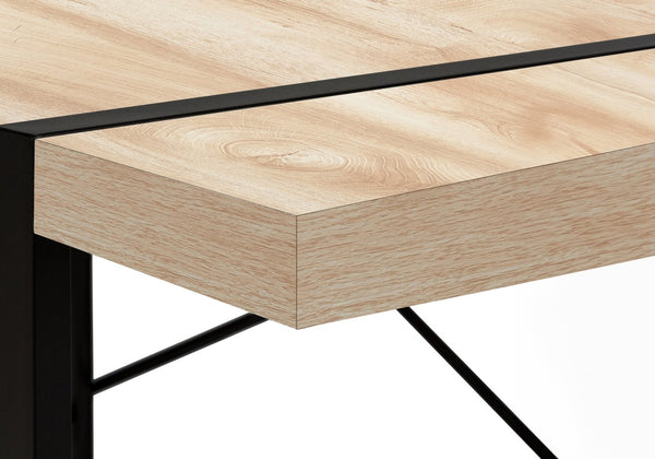 English Elm Computer Desk - Stylish Natural Laminate With Black Metal Frame, Perfect For Home Office & Study B2710P219880