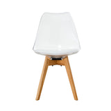 English Elm Modern Chairs Can Rotate 360 Degrees. The Backrest Is Made Of Pet Material, The Seat Cushion Is Made Of Pu Material, and The Support Legs Are Made Of Oak. (Set Of 4)