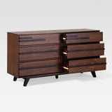 6-Drawer Solid Wood Modern Dresser Walnut BR6DREBDRBLWT-T Walker Edison