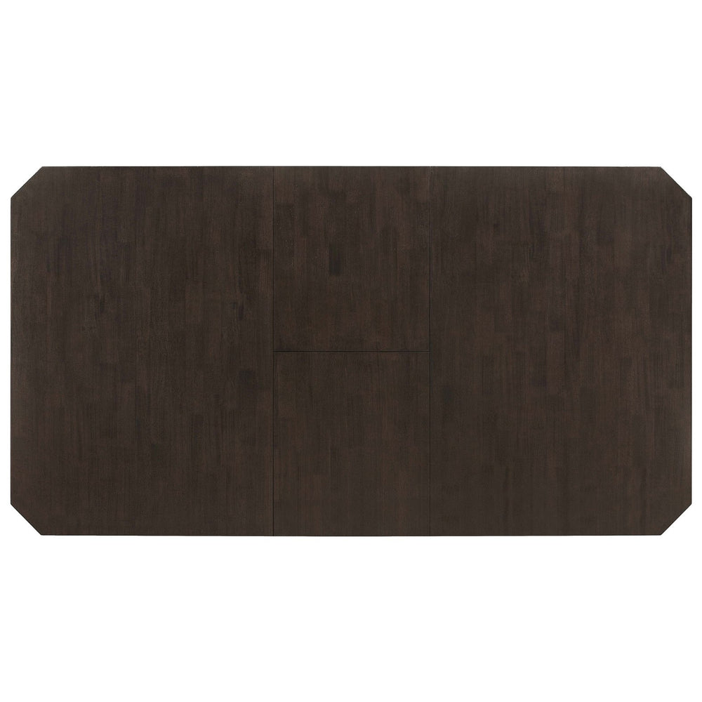 English Elm Prentiss Cappuccino 78" Extension Counter Dining Table with Built-In Storage, Sleek Rectangular Design and Versatile Entertaining Surface B062S00877
