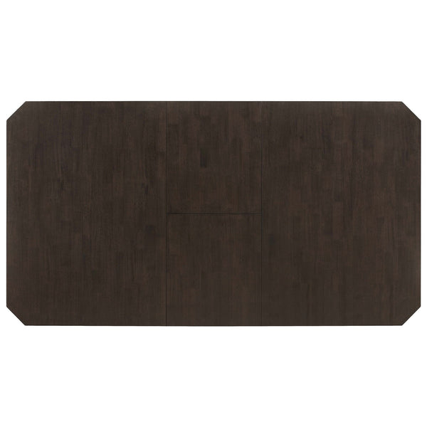 English Elm Prentiss Cappuccino 78" Extension Counter Dining Table with Built-In Storage, Sleek Rectangular Design and Versatile Entertaining Surface B062S00877