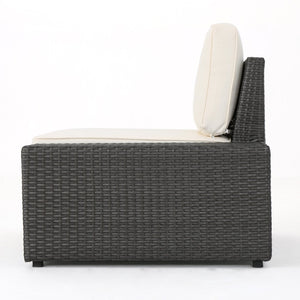 English Elm Santa Cruz Outdoor Pe Wicker Arm Chair Set with Weather Resistant Iron Frame 52974.00IRNGRY