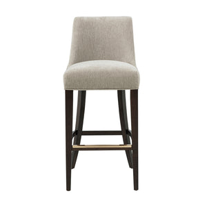 English Elm Beever Elegant Taupe Chenille Upholstered Barstool With Rubberwood Frame & Gold Accents For Comfort B365P397993