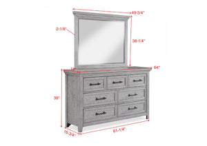 English Elm Contemporary Elegant Tall Chest 38x18x52 in Gray Finish Wooden Bedroom Dresser with Metal Pulls Light Gray 68 L x 22 W x 43 H B011P228544