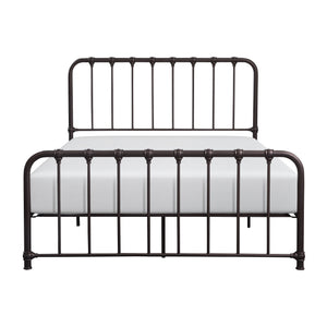 English Elm Metal Bed Bethany Queen Platform with Curved Headboard and Timeless Accent Joints for Stylish Rooms Bronze 67.75 L x 38.25 W x 4.5 H B011P265601