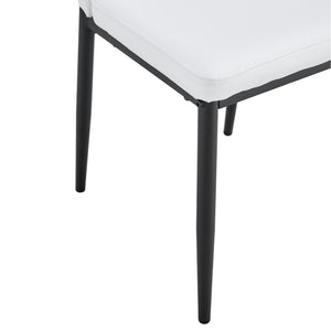 English Elm 7 Piece Faux Marble Dining Set with 55" Table and 6 Ergonomic PU Leather Chairs, Sturdy Modern Design SQ000750AAK