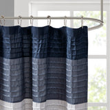 Madison Park Amherst Transitional Faux Silk Shower Curtain MP70-2206 Navy